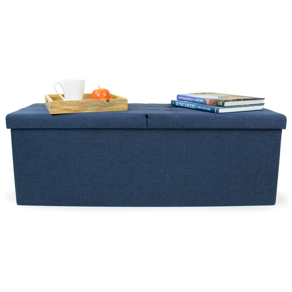 collapsible storage ottoman bench