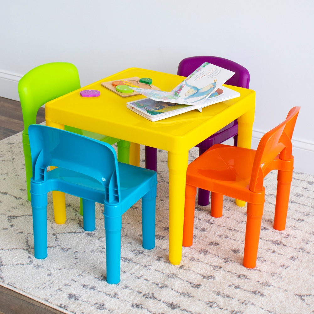 Humble Crew Kids' Lightweight Plastic Table & 4Chair Set, Multicolour Canadian Tire
