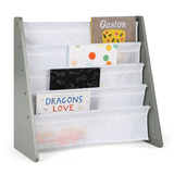 Humble Crew Inspire Kids' 4-Tier Bookshelf, Grey Front_Angled_Right