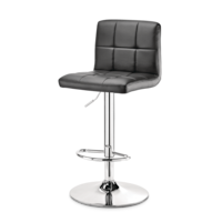 For Living  PU Leather Swivel Counter/Bar Stool Adjustable Height (2-Piece Set), Black Front_Angled_Left