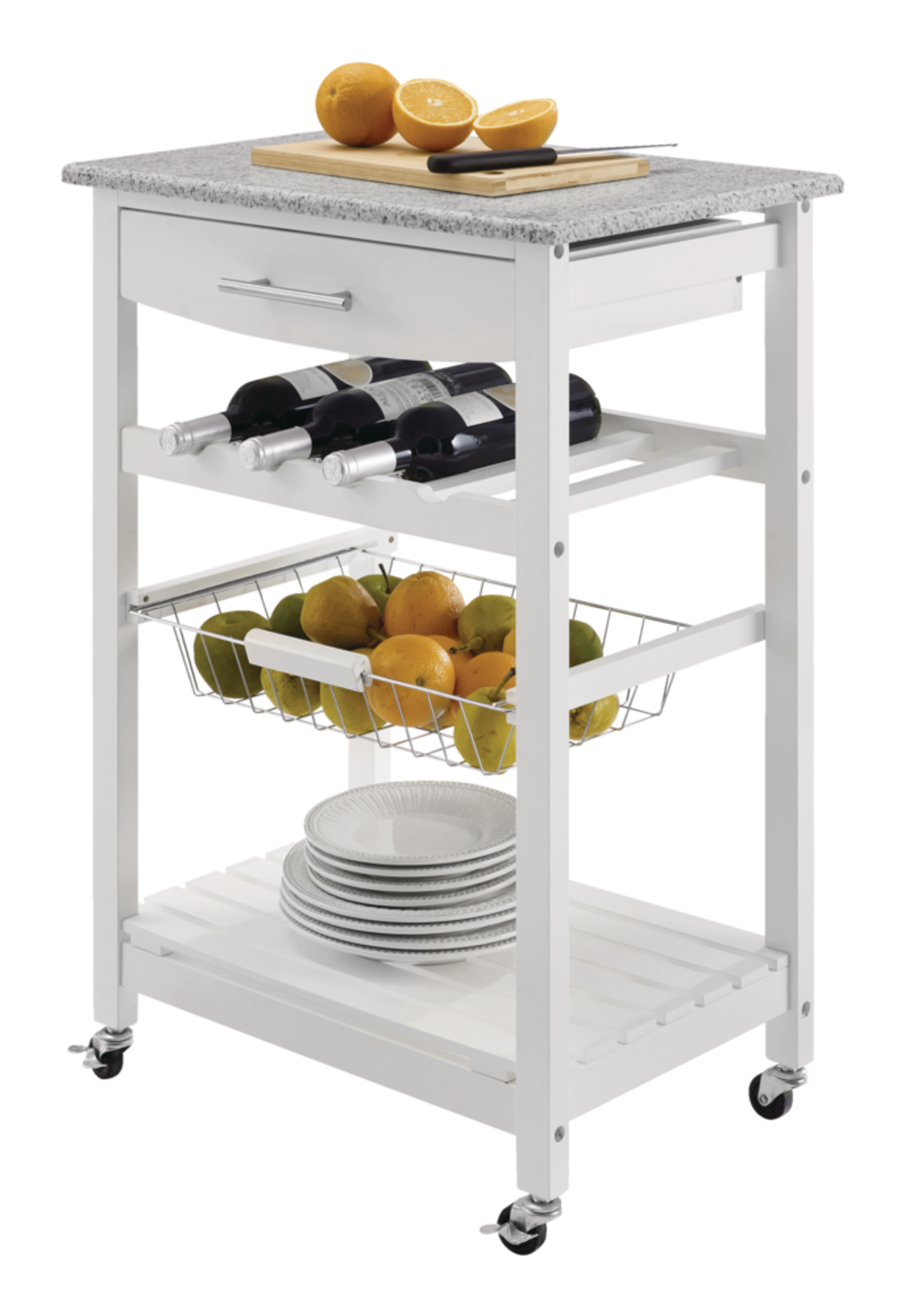 Linon Granite Top Kitchen Cart, White Canadian Tire