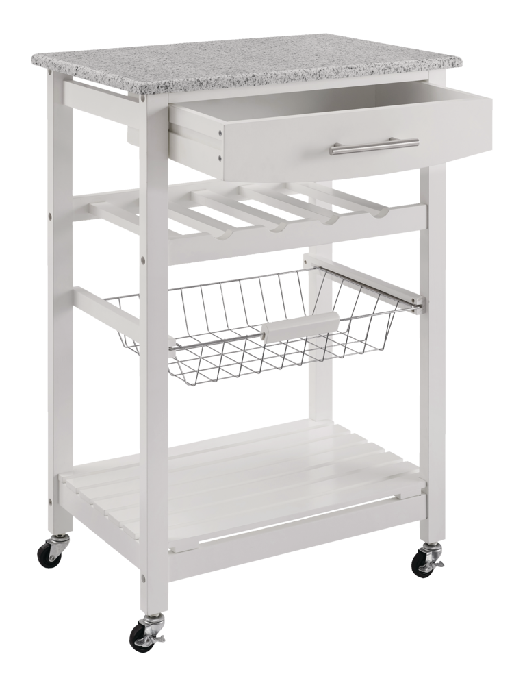 Linon Granite Top Kitchen Cart, White Canadian Tire