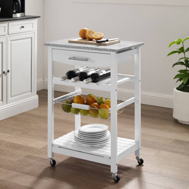 Linon Granite Top Kitchen Cart, White | Canadian Tire