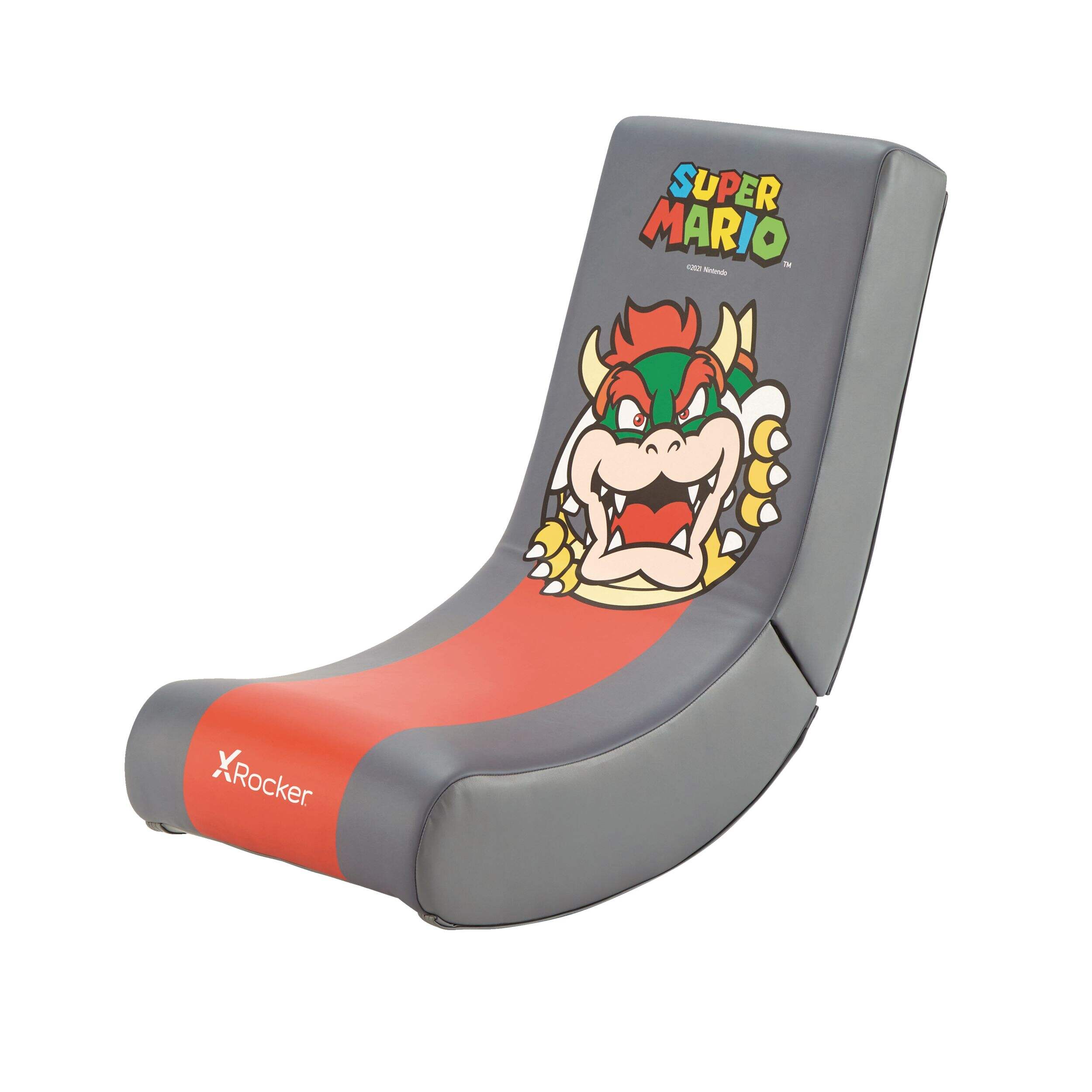 Fauteuil de jeu pliable Nintendo Super Bowser X-Rocker avec illustration de personnage Front_Three_Fourths_Angled_Left