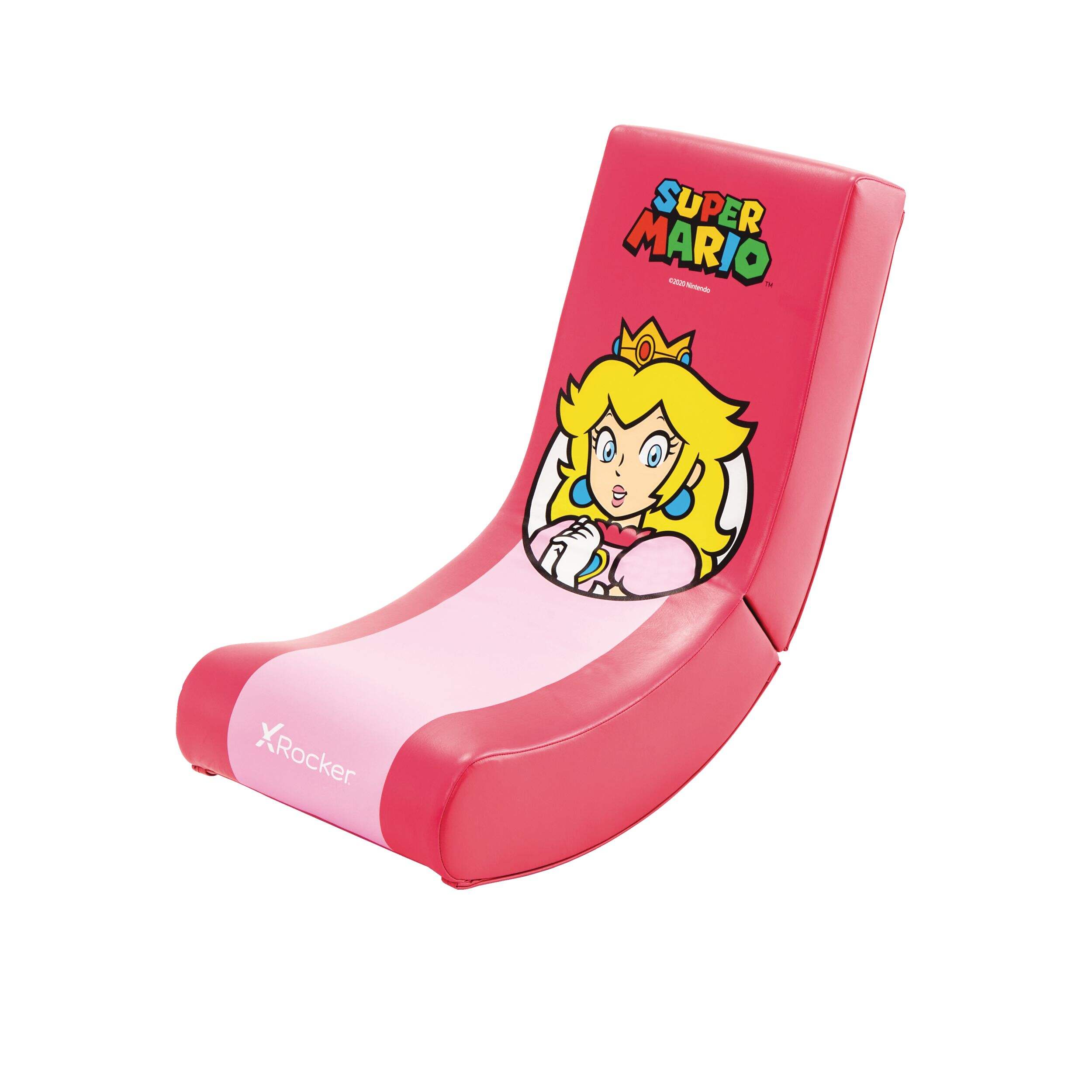 X-Rocker Nintendo Super Peach Folding Gaming Chair with Character Artwork Front_Three_Fourths_Angled_Left