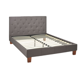 Brassex Hampton Contemporary Fabric Platform Bed, Queen Front_Angled_Right
