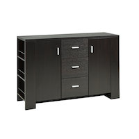 Brassex Ashton Freestanding Dining Buffet/Server with Storage, Dark Cherry Front_Angled_Left