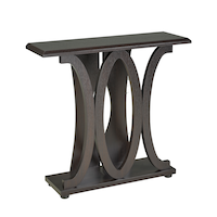 Brassex Double Pedestal Console Table with Storage, Dark Cherry Front_Angled_Right