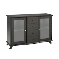 Brassex Venice Wooden Dining Buffet/Server with Storage, Dark Cherry Front_Three_Fourths_Angled_Left