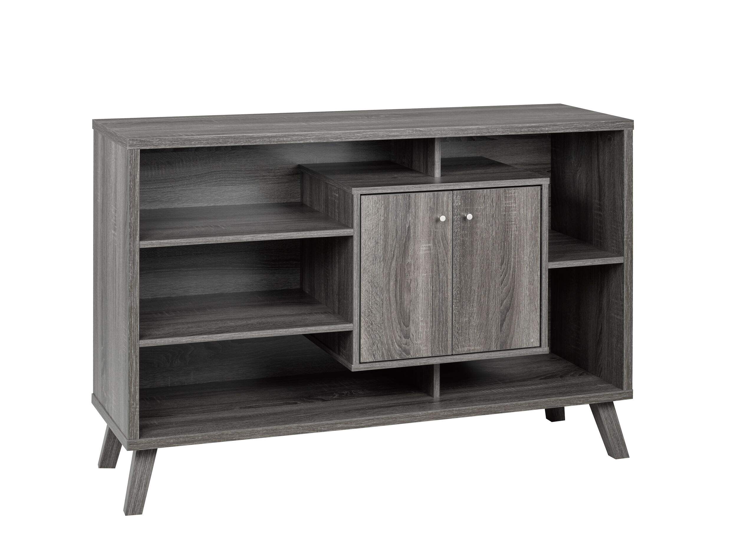 Brassex Multi-Tier Wooden Dining Buffet/Server with Storage, Grey Front_Angled_Right