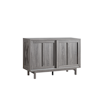 Brassex Sliding Door Dining Buffet/Server, Grey Front_Angled_Right