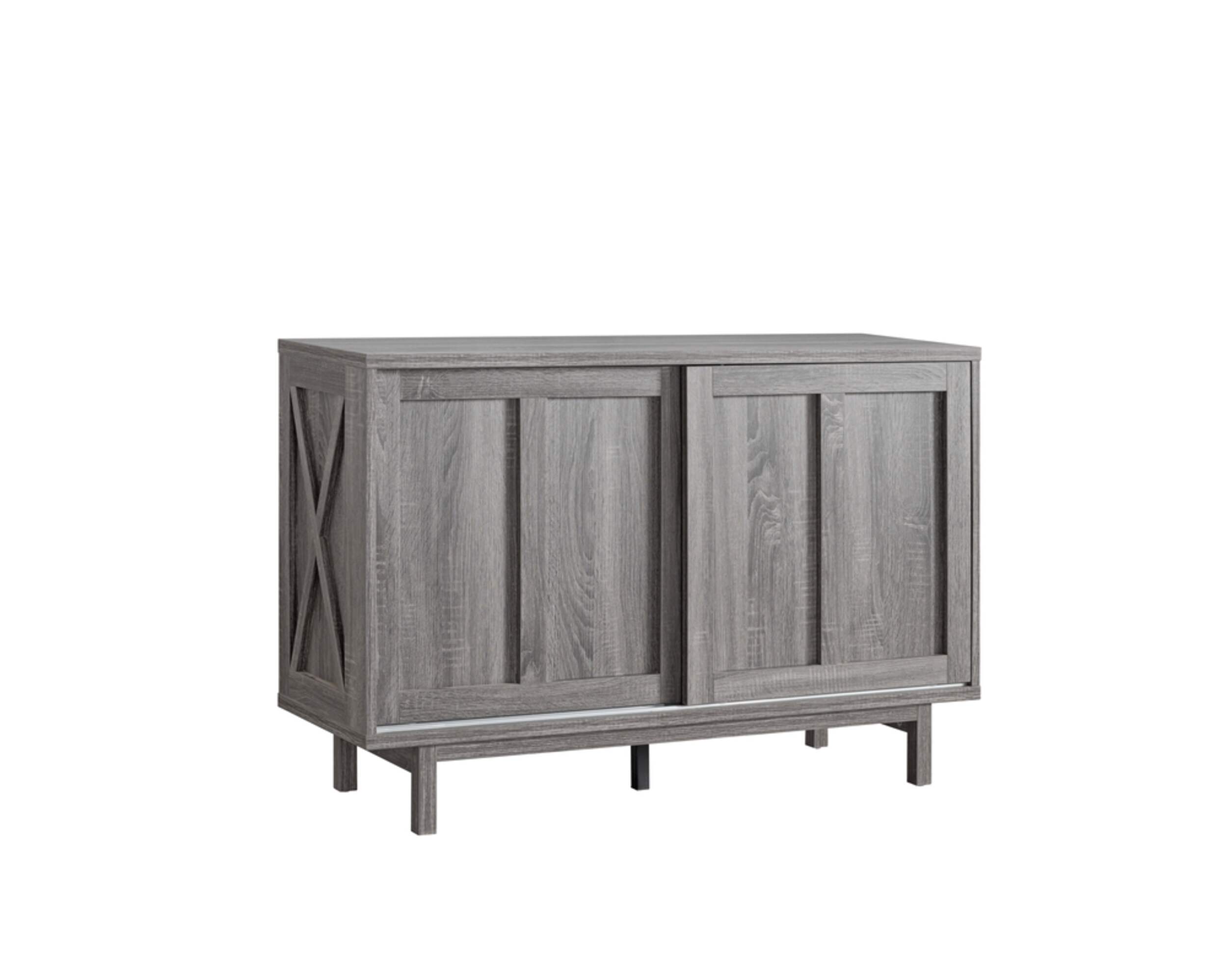 Brassex Sliding Door Dining Buffet/Server, Grey Front_Angled_Right