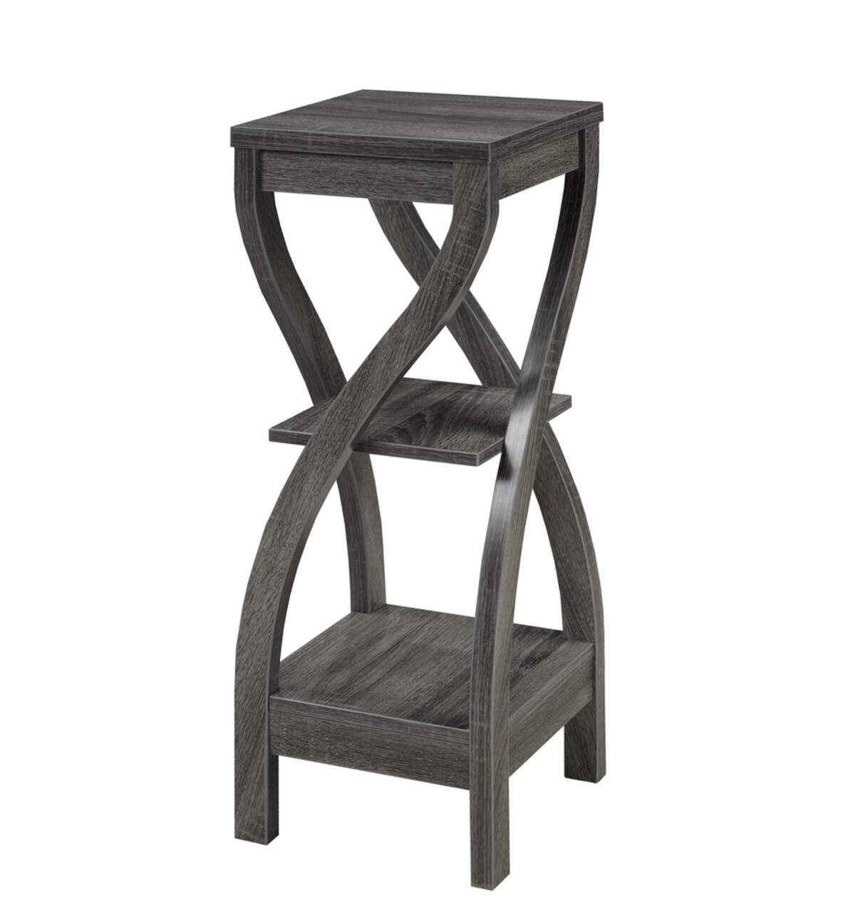 Brassex 2 Tier Twist Plant Stand with Curved Legs