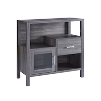 Brassex Open Shelf Storage Cabinet with Slim Profile Front_Angled_Right