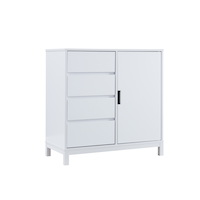 Brassex Slim Dining Buffet/Server Stand with Storage, White Front_Angled_Right