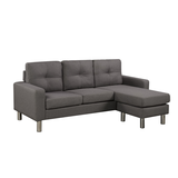 Canapé modulaire à profil bas de Brassex avec fauteuil réversible, gris foncé Side_Right