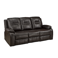 Brassex Napolean Recliner Sofa with Tufted Accents, Brown Front_Angled_Right