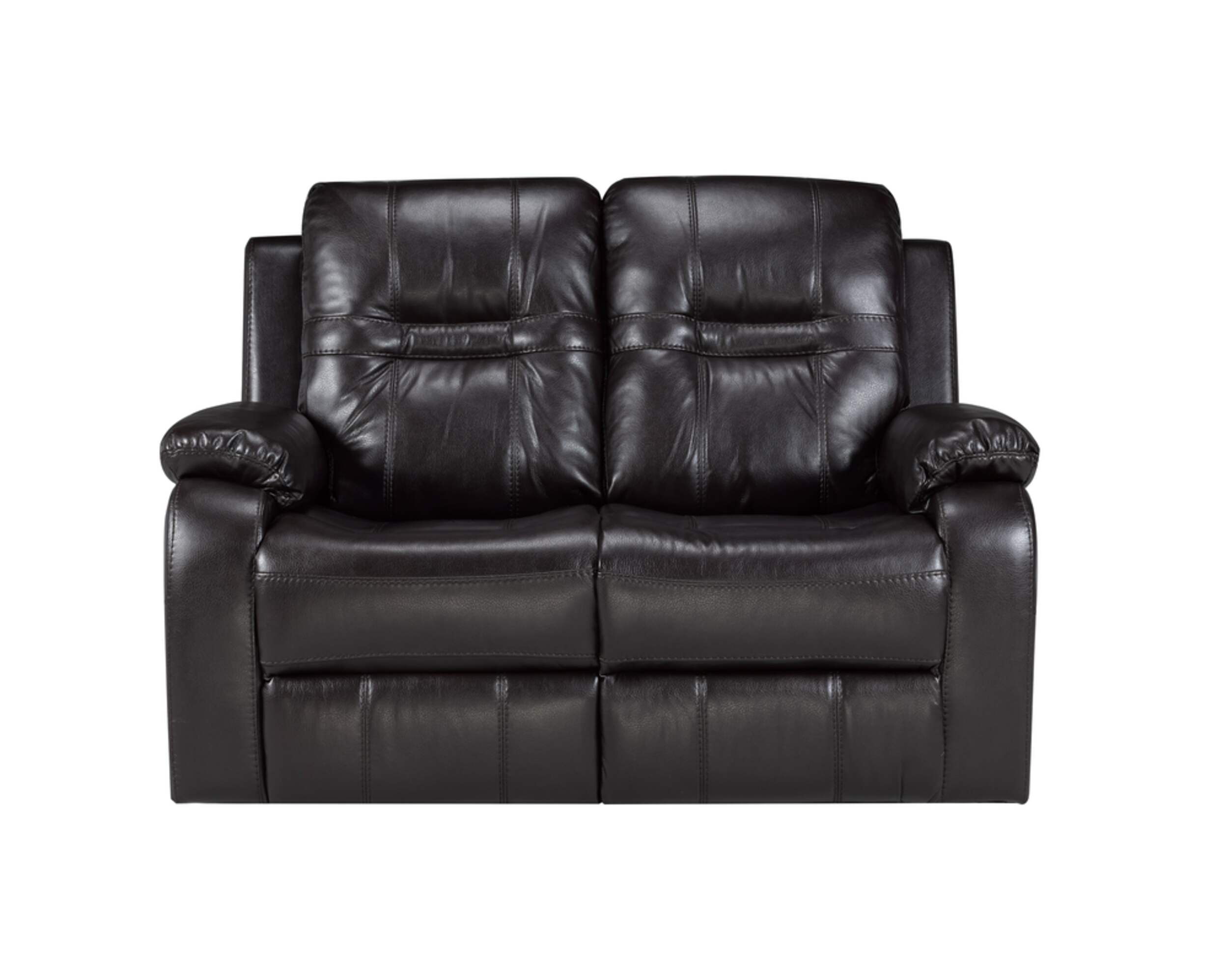 Brassex Napolean Recliner Loveseat with Tufted Accents, Brown