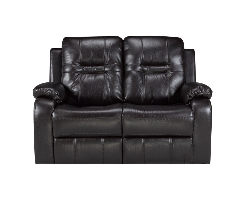 Brassex Napolean Recliner Loveseat with Tufted Accents, Brown