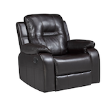 Brassex Napolean Rocking Recliner with Aire-Leather Cover, Brown Front_Angled_Right