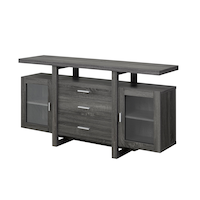 Brassex Venetian Wooden Buffet/Server with Storage, Grey Front_Three_Fourths_Angled_Left