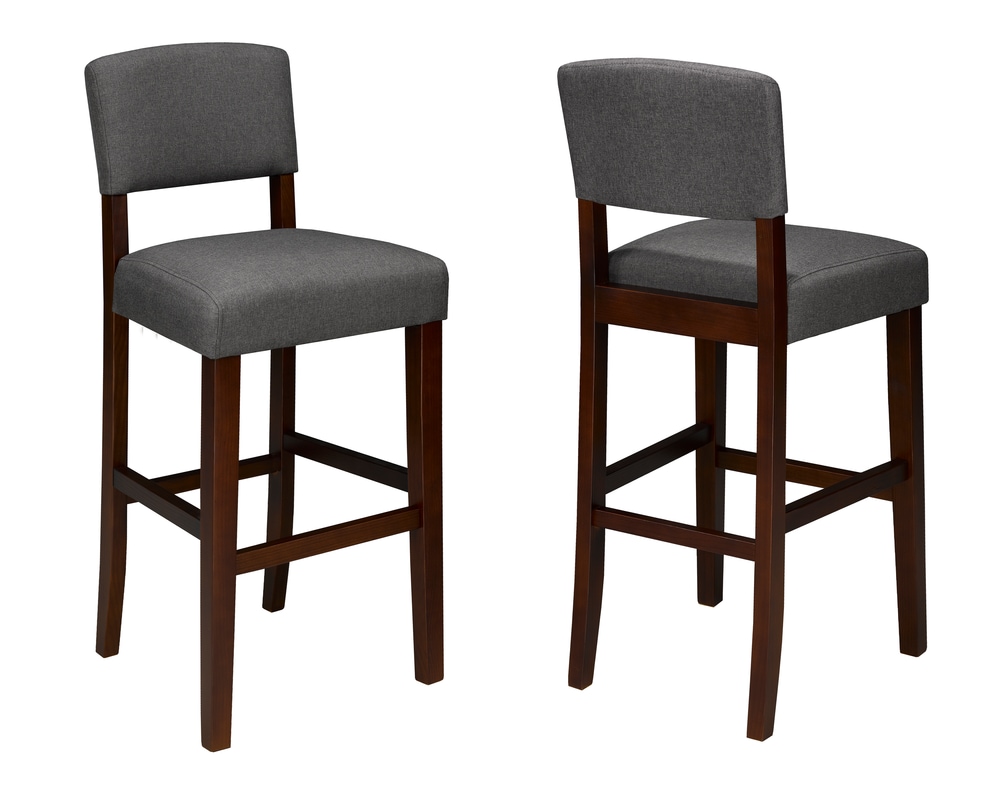 Brassex Contemporary Bar Stool with Foot Rest, Grey, 2pc Canadian Tire