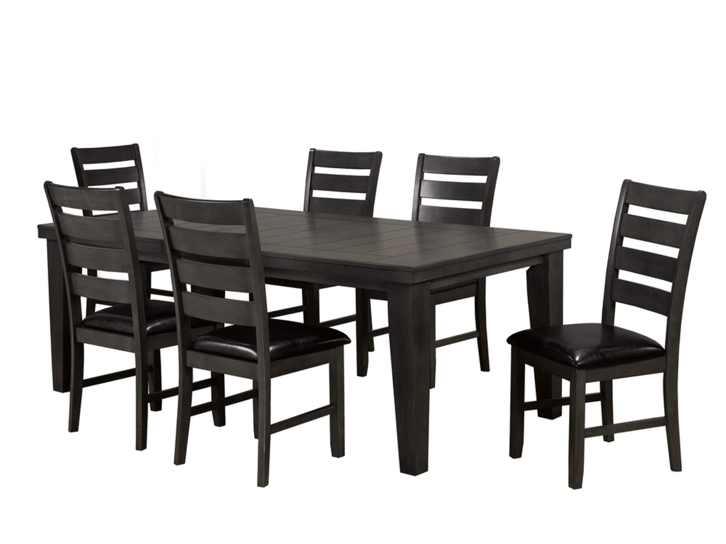 Brassex Oakley Wood 7-Piece Dining Set, Grey Composite_or_Mixed