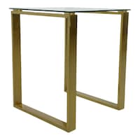 Take Me Home Gen End Table, Gold Side Table, Glass Top Front_Three_Fourths_Angled_Right