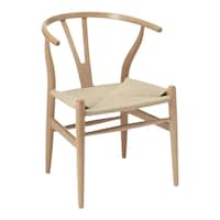 Chaise de salle à manger en bois Take Me Home Wishbone, naturel Front_Angled_Right