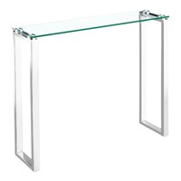 Take Me Home Gen Large Tempered Glass Console Table, Chrome Front_Three_Fourths_Angled_Right