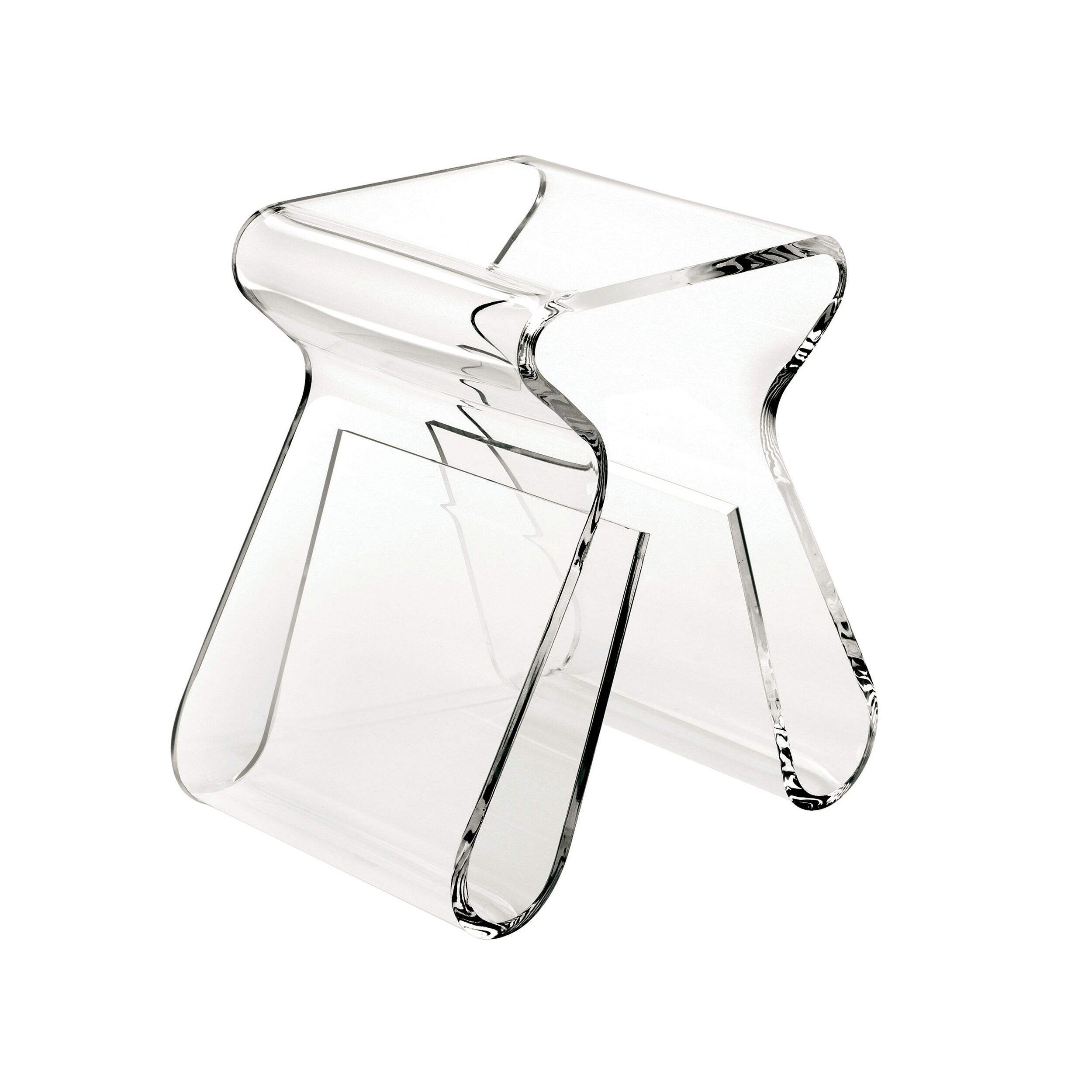Table d'appoint Umbra Magino avec porte-revues, transparent, 17 po Front_Three_Fourths_Angled_Right