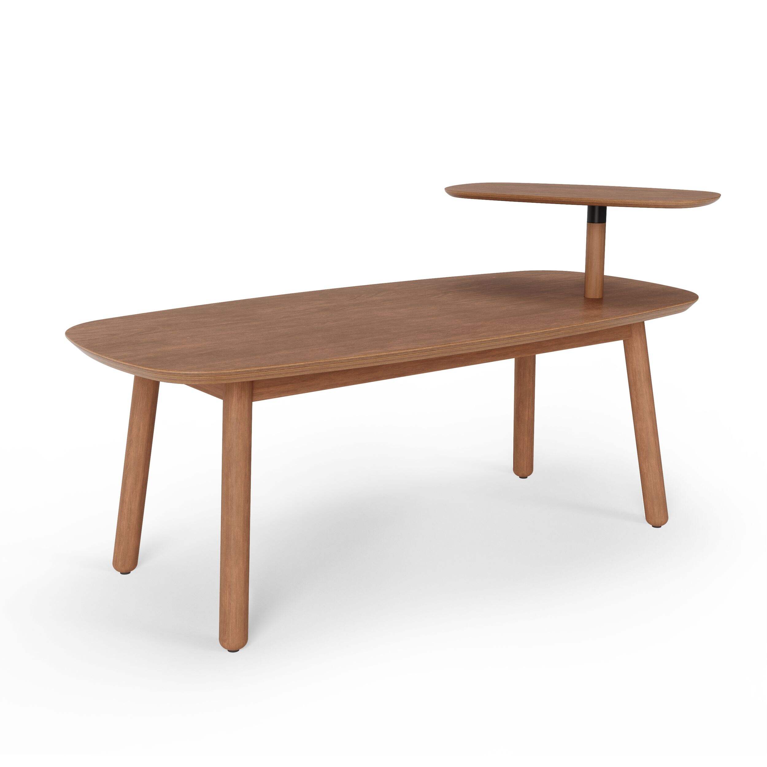 Umbra Swivo Coffee Table, Light Walnut Front_Three_Fourths_Angled_Right