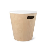 Tabouret de rangement Umbra Woodrow, blanc/naturel Front_Three_Fourths_Angled_Right