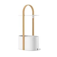 Umbra Bellwood Side Storage Table with Built In Cable Management, White/Natural, 27-in Front_Three_Fourths_Angled_Left