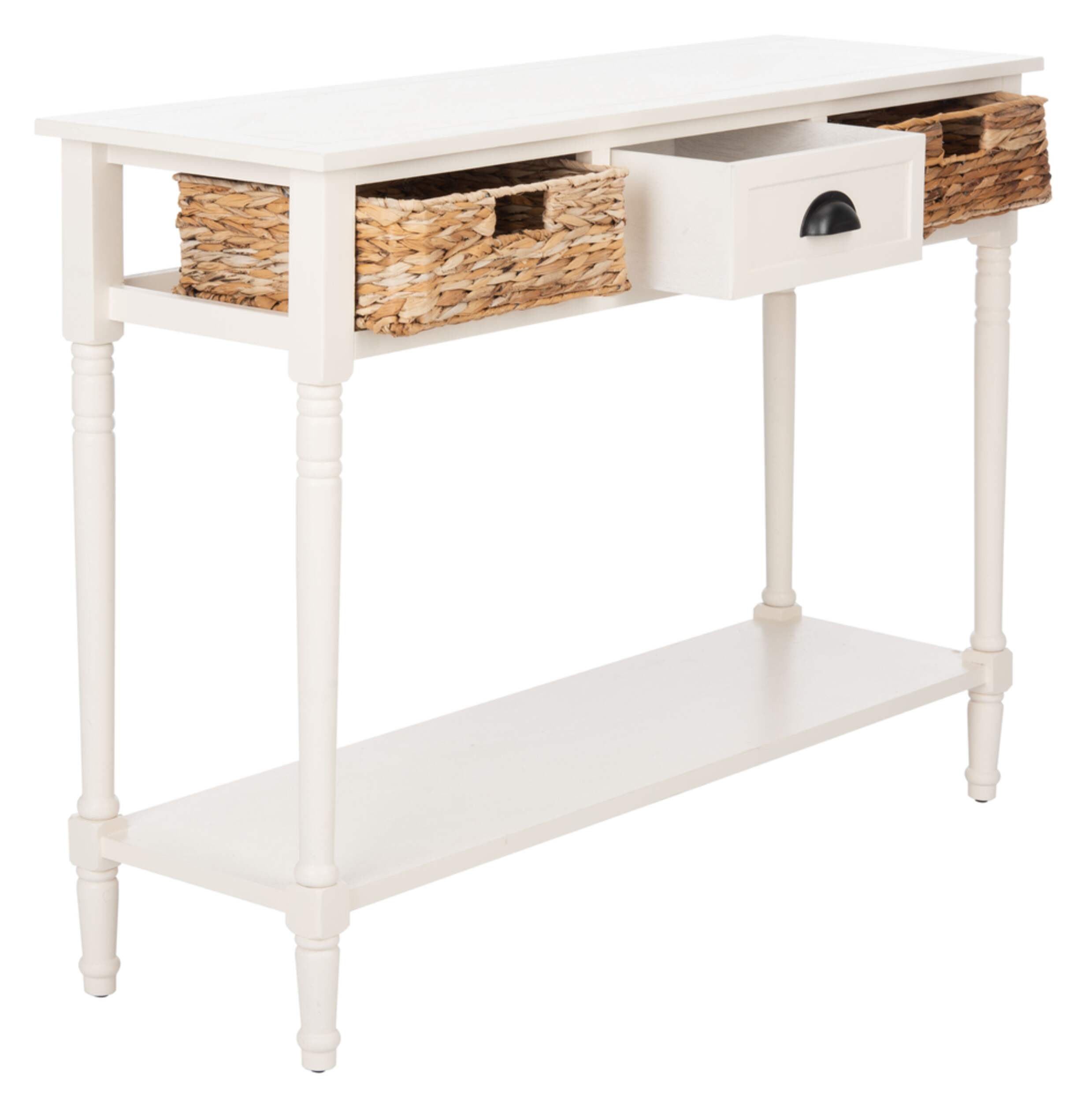 Table console Safavieh Christa, blanc vieilli Front_Angled_Right