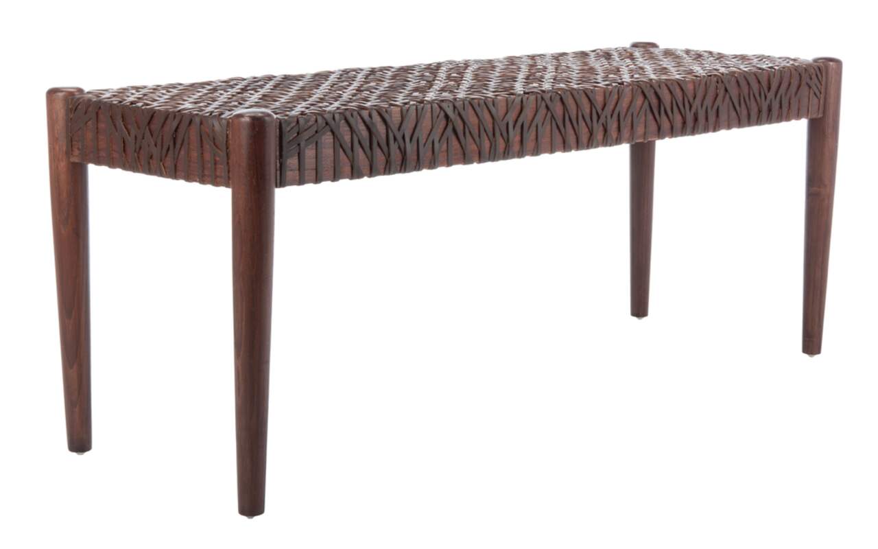 Safavieh leather weave bench sale