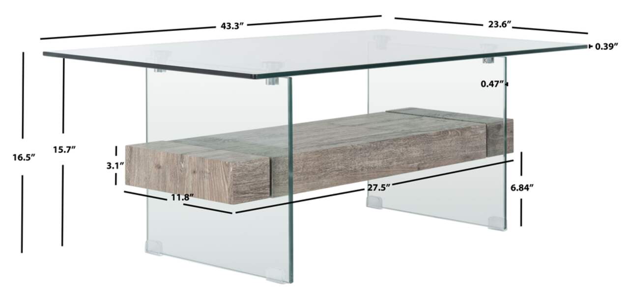 Kayley glass on sale coffee table