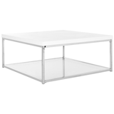Table basse chromée très lustrée Safavieh Malone, blanc/chromé Front_Three_Fourths_Angled_Right