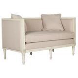 Safavieh Leandra Rustic French Loveseat, Beige/Antique Beige, 28.8-in x 53-in x 31.5-in Front_Three_Fourths_Angled_Right