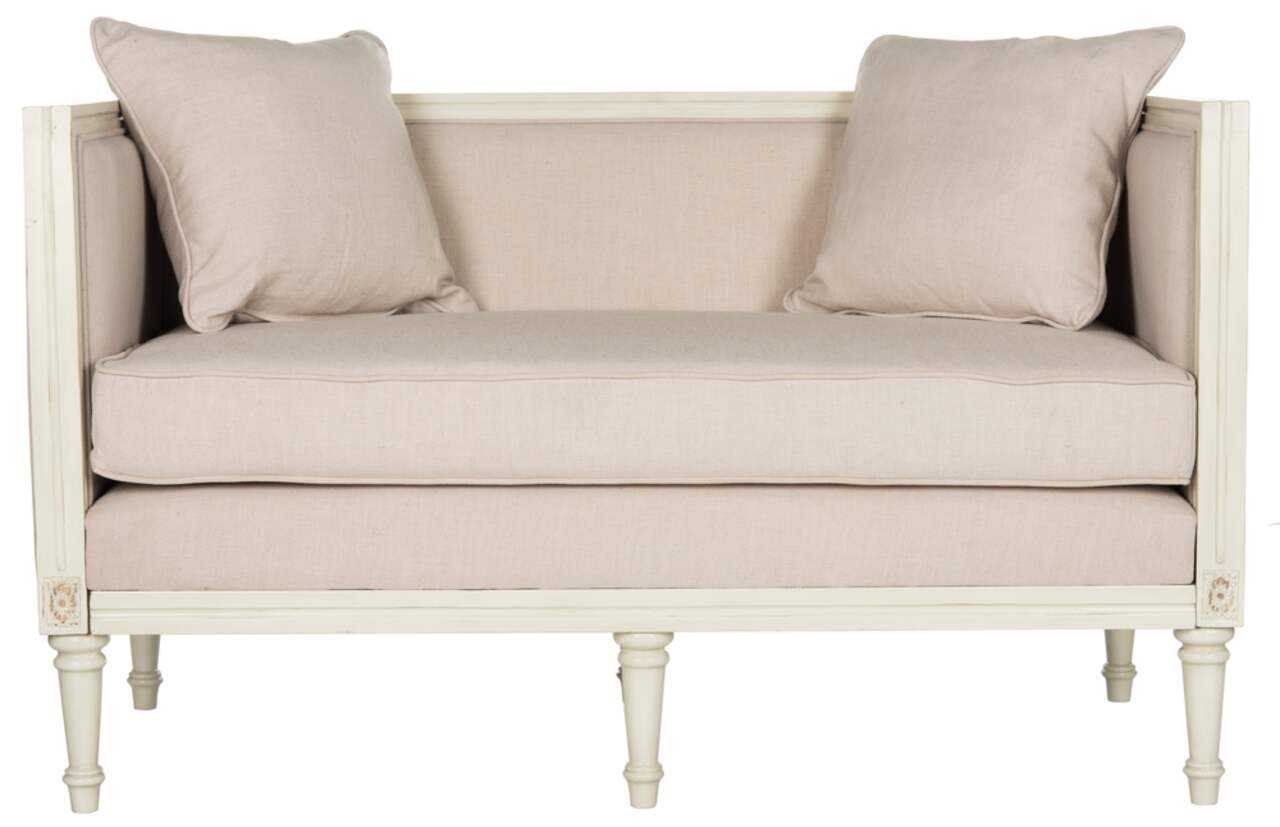 Leandra rustic french country discount settee safavieh fox6237