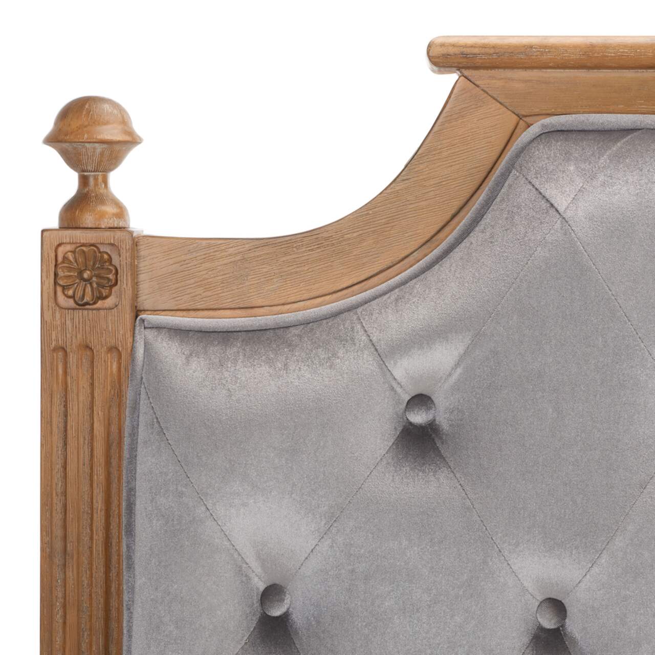 Safavieh rustic wood tufted upholstered headboard hot sale