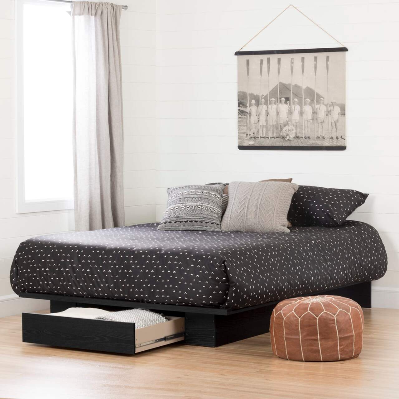 Holland platform deals bed with drawer