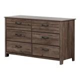 South Shore Ulysses 6-Drawer Double Dresser, Fall Oak Front_Angled_Left