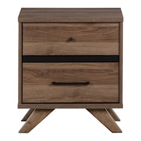 South Shore Flam 2-Drawer Nightstand Front_Elevated