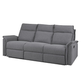 Brassex Amelia 3-Piece Recliner Set, Grey Front_Three_Fourths_Angled_Left