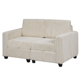 Brassex Benjamin Modular Storage Sectional, Beige Front_Three_Fourths_Angled_Left