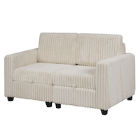 Brassex Benjamin Modular Storage Sectional, Beige Front_Three_Fourths_Angled_Left