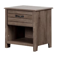 South Shore Ulysses 1-Drawer Nightstand, Fall Oak Front_Angled_Left