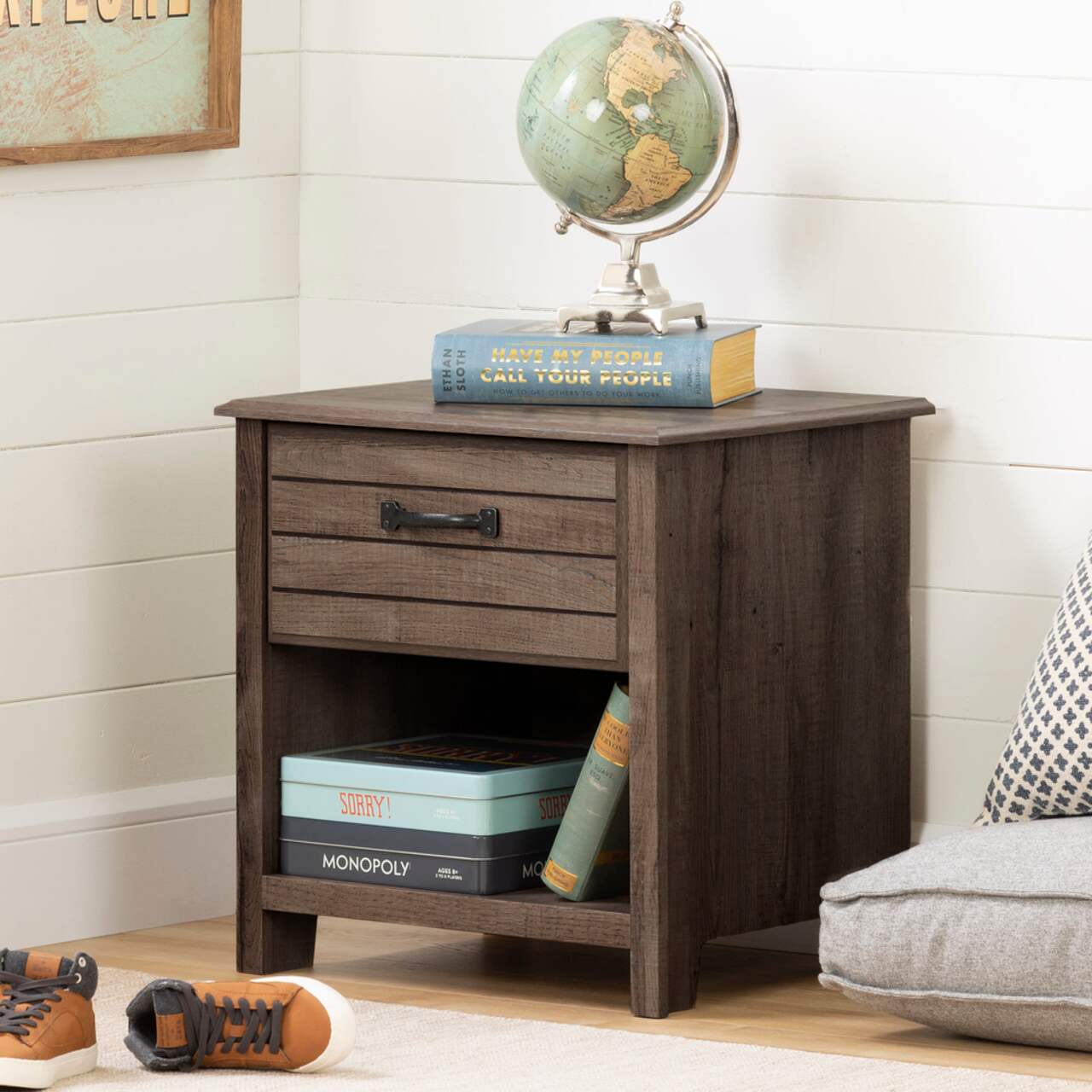 South Shore Ulysses 1 Drawer Nightstand Fall Oak Canadian Tire