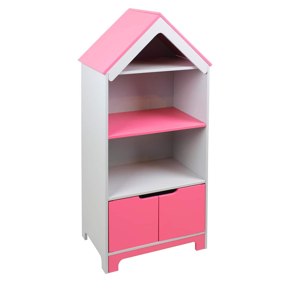 Canadian　Dollhouse　in　Bookshelf,　Pink　Pink/Grey　Wooden　Tire　Danawares　Pretty